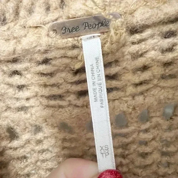 FREE PEOPLE‎ Serene Cardigan Sweater in Brown size XS